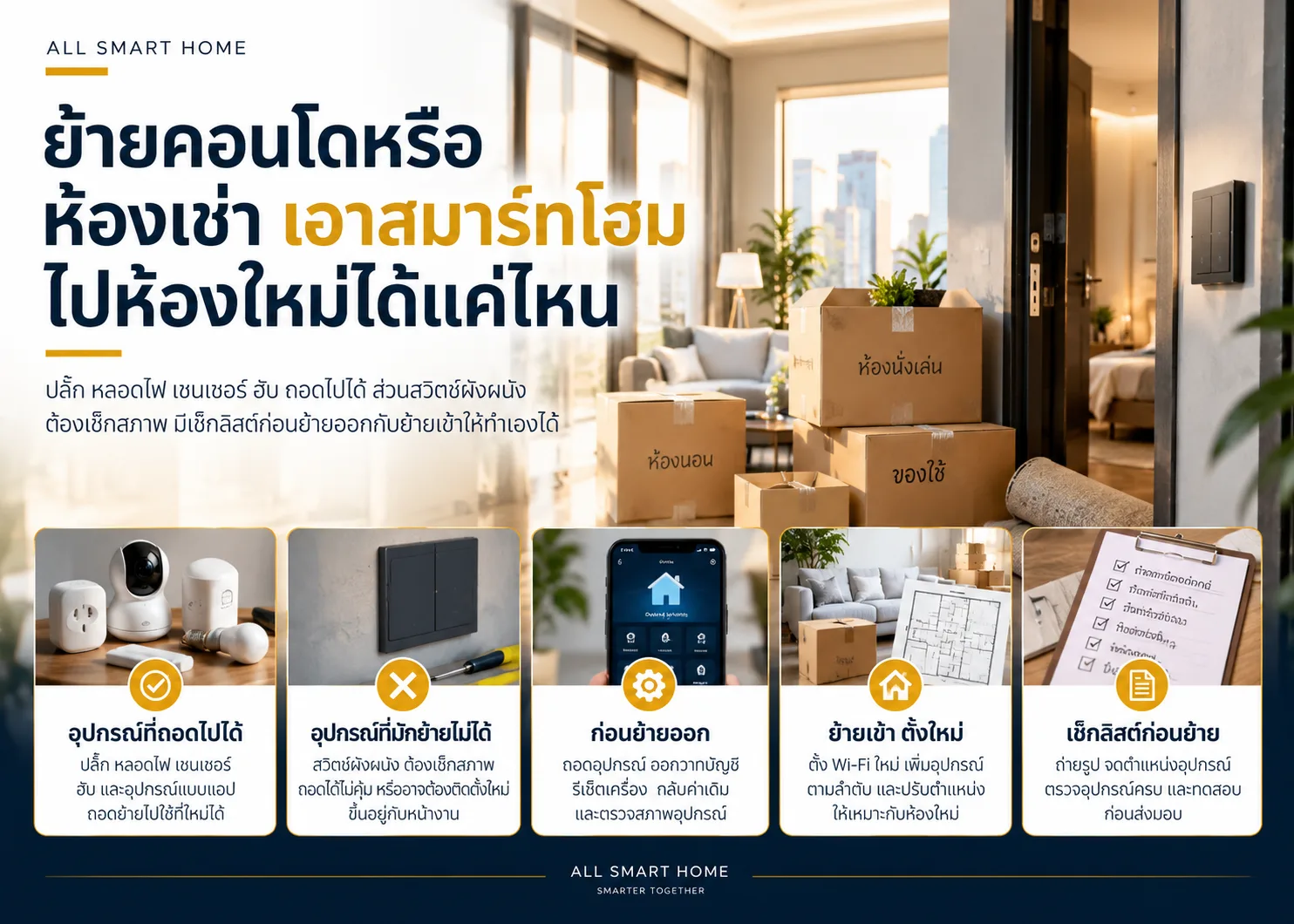 ย้ายคอนโดหรือห้องเช่า เอาสมาร์ทโฮมไปห้องใหม่ได้แค่ไหน